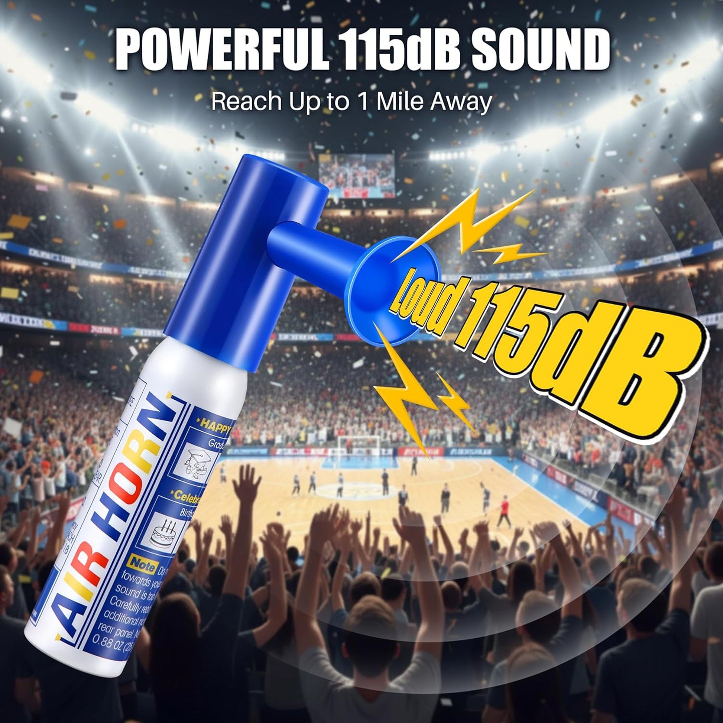 1 Pack Mini Air Horn for Personal Safety, 0.88 Oz Stadium Air Horn Prank, Portable Blow Noise Maker for Sporting Events, Football Games, Dogs, Party, Birthdays,Graduation Mini Noisemakers (Red)