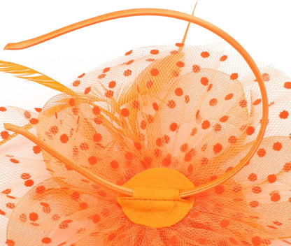 DRESHOW Fascinators Hat Flower Mesh Ribbons Feathers on a Headband and a Clip Tea Party Headwear for Girls and Women - Colors B