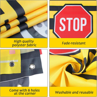 School Bus Photo Prop Selfie Frame Back to School Backdrop Party Decoration First Day of School Photo Booth Welcome Party Banner Supplies for Students Teacher Birthday Yellow Bus Party Sign