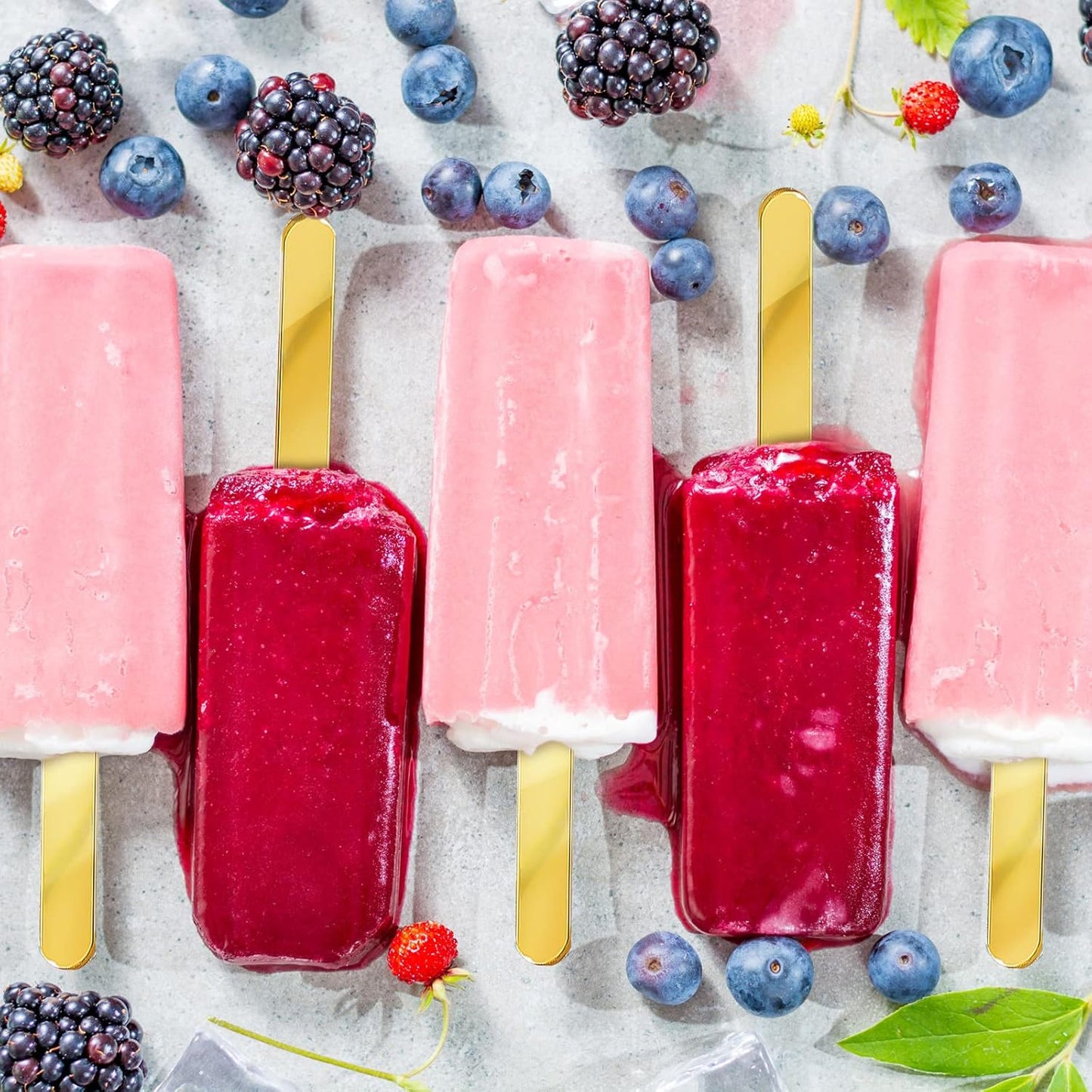 30 Pieces Acrylic Sticks Reusable Cakesicle Cake Pop Mold Mirror Ice Pop Sticks Ice Cream Cakesicle Mold for Home Cake Candy Gifts Party Craft