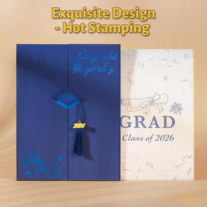 Graduation Decorations 2026 Pink,Graduation Guest Book,Autograph Book with Tassel Class of 2026 Graduate Party Decorations,Graduation Signature Guest Book