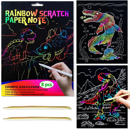 BAOXUE Scratch Art for Kids, Mermaids Black Rainbow Scratch Paper Set-Arts And Crafts & Supplies, DIY Activity & Party Games, Mermaid Toys Gifts for Toddlers, Girls