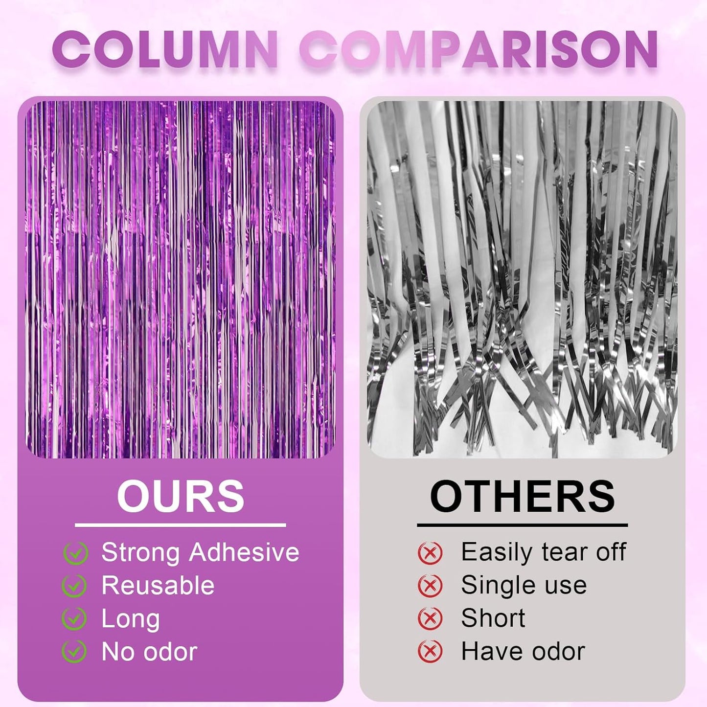 Voircoloria 3 Pack 3.3x8.2 Feet Gold Foil Fringe Backdrop Curtains, Tinsel Streamers, Fringe Backdrop for 2025 New Years Eve, Graduation, Birthday, Baby Shower, Gender Reveal, Disco Party - Colors A