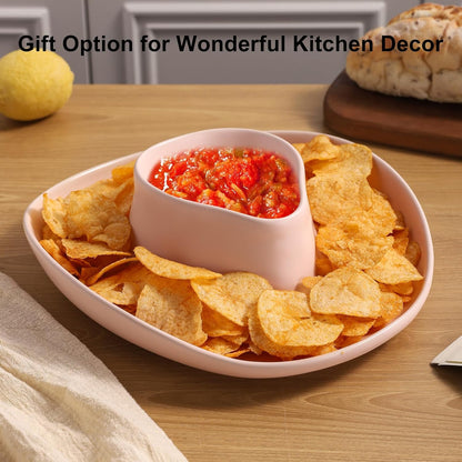 Chip and Dip Serving Set Bowl Cowboy Hat Chips and Salsa Serving Dish.10.6 x 11.6 x 3.5 in White