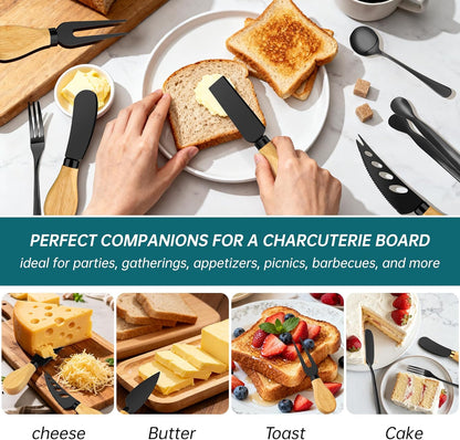 Gold Charcuterie Boards Accessories Bowls Utensils, Cheese Knife Set Mini Butter Spreader, Serving Tongs, Forks, Spoons, Dipping Bowls with Lids, Toothpick Flag, Honey Dippers for Party Platter Making