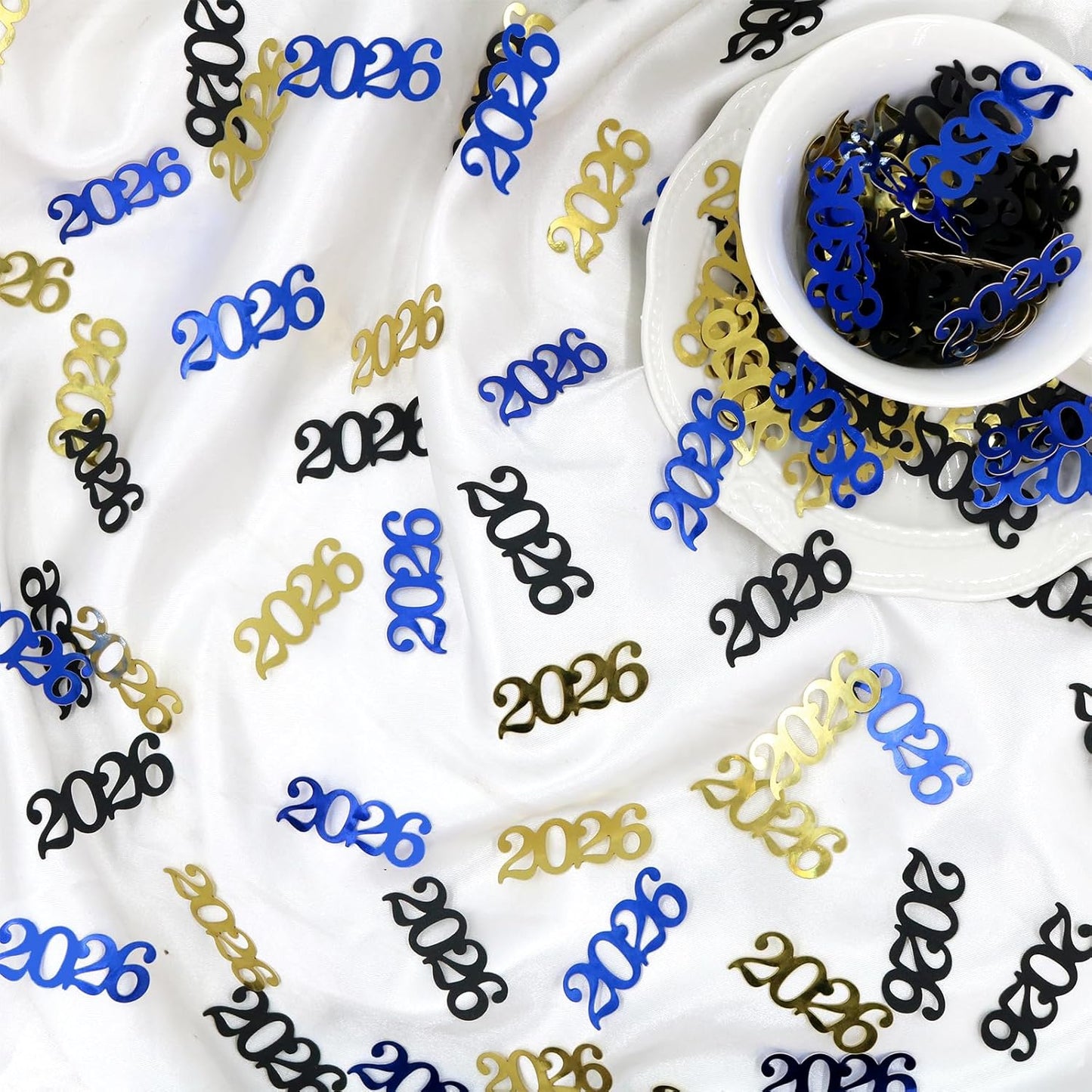 Gold Graduation Confetti Class of 2026, Glitter 2026 Confetti 120pcs for Graduation Party Decorations and New Years Eve Party Supplies 2026.