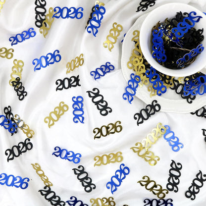 Gold Graduation Confetti Class of 2026, Glitter 2026 Confetti 120pcs for Graduation Party Decorations and New Years Eve Party Supplies 2026.