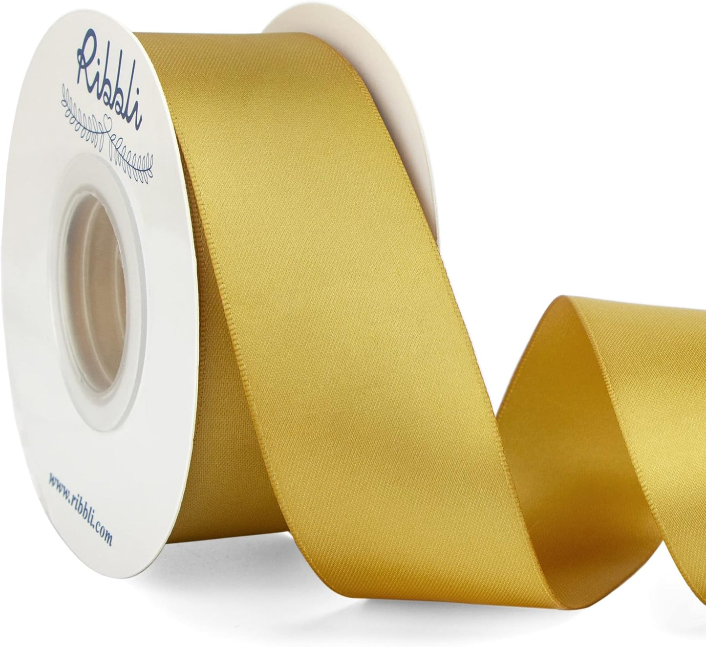 Ribbli Double Faced White Satin Ribbon,3/8” x Continuous 25 Yards,Fabric Ribbon use for Bows Bouquet,Gift Wrapping,Floral Arrangement