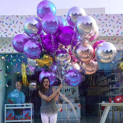 PartyWoo Metallic Gold Foil Balloons 20pcs Different Sizes Pack of 22 15 10 Inch Large Round Foil 4D Inflatable Mirror Ball Mylar Balloons for Graduation Birthday Baby Shower Party Decorations