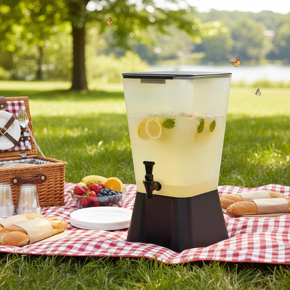 Beverage Dispenser 5 Gallon Drink Dispenser with Spigot, Juice Dispensers for Parties, Black Base