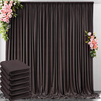 10 ft x 10 ft Wrinkle Free White Backdrop Curtains for Wedding Parties, Polyester Photography Backdrop Drapes for Birthday Parties Stage Backdrop Stand, 2 Panels 5x10FT Background Curtains