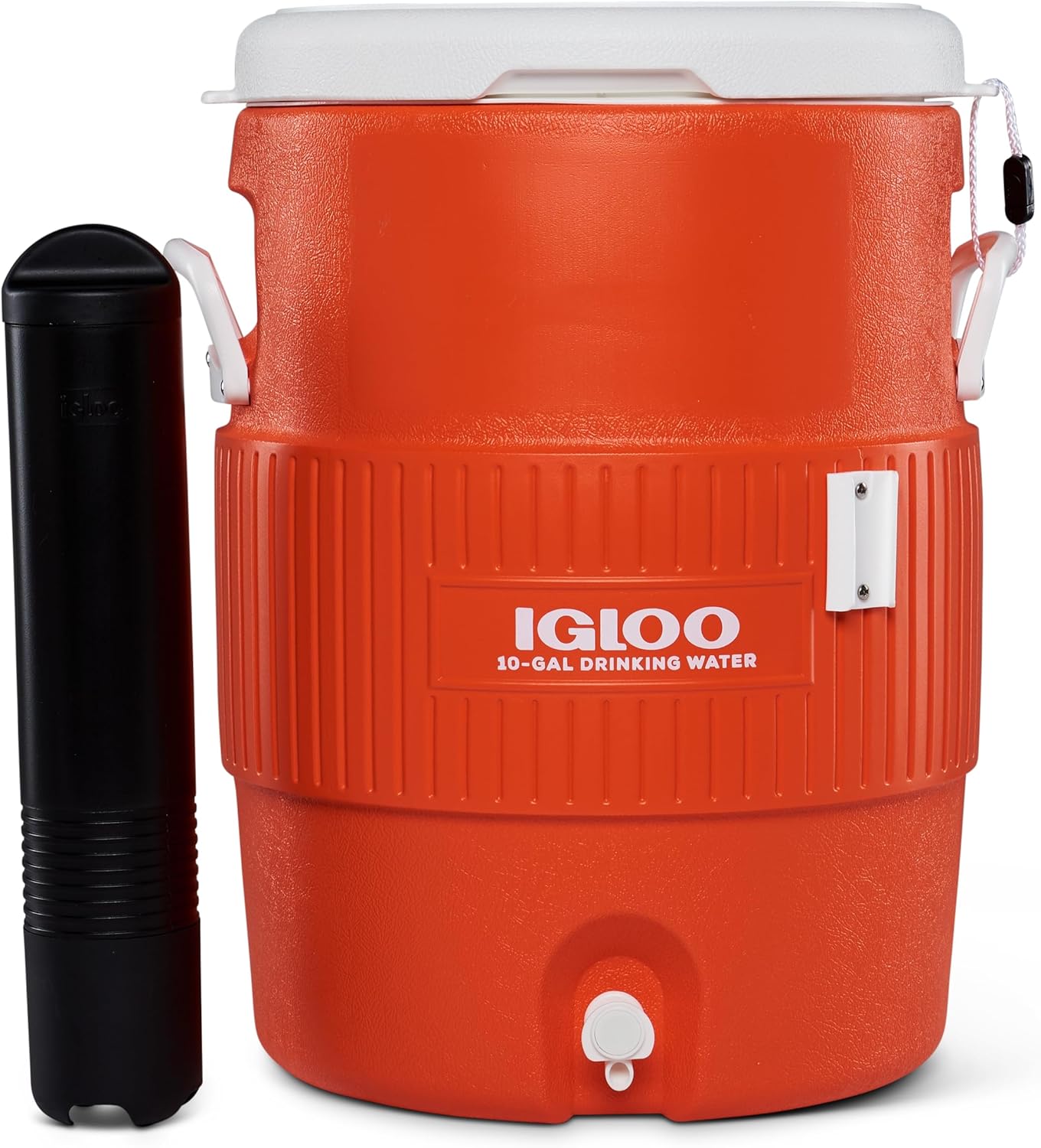 Igloo 5 Gallon Portable Sports Cooler Water Beverage Dispenser with Flat Seat Lid, Insulated Beverage Dispenser, Orange/White