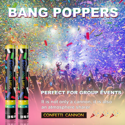 Confetti Cannons Confetti Poppers 5 Pack,15 Inch Gold Party Poppers Confetti Shooters, WORKKEEP Yello Confetti Pop for Birthday Wedding Celebration Halloween Decorations Air Powered Confetti Gun