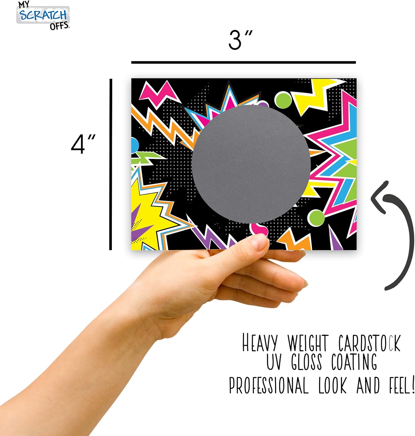 My Scratch Offs - Customizable Scratch-Off Cards Graffiti Design for Prizes, Classroom Rewards & Teacher Supplies, 50 Pack