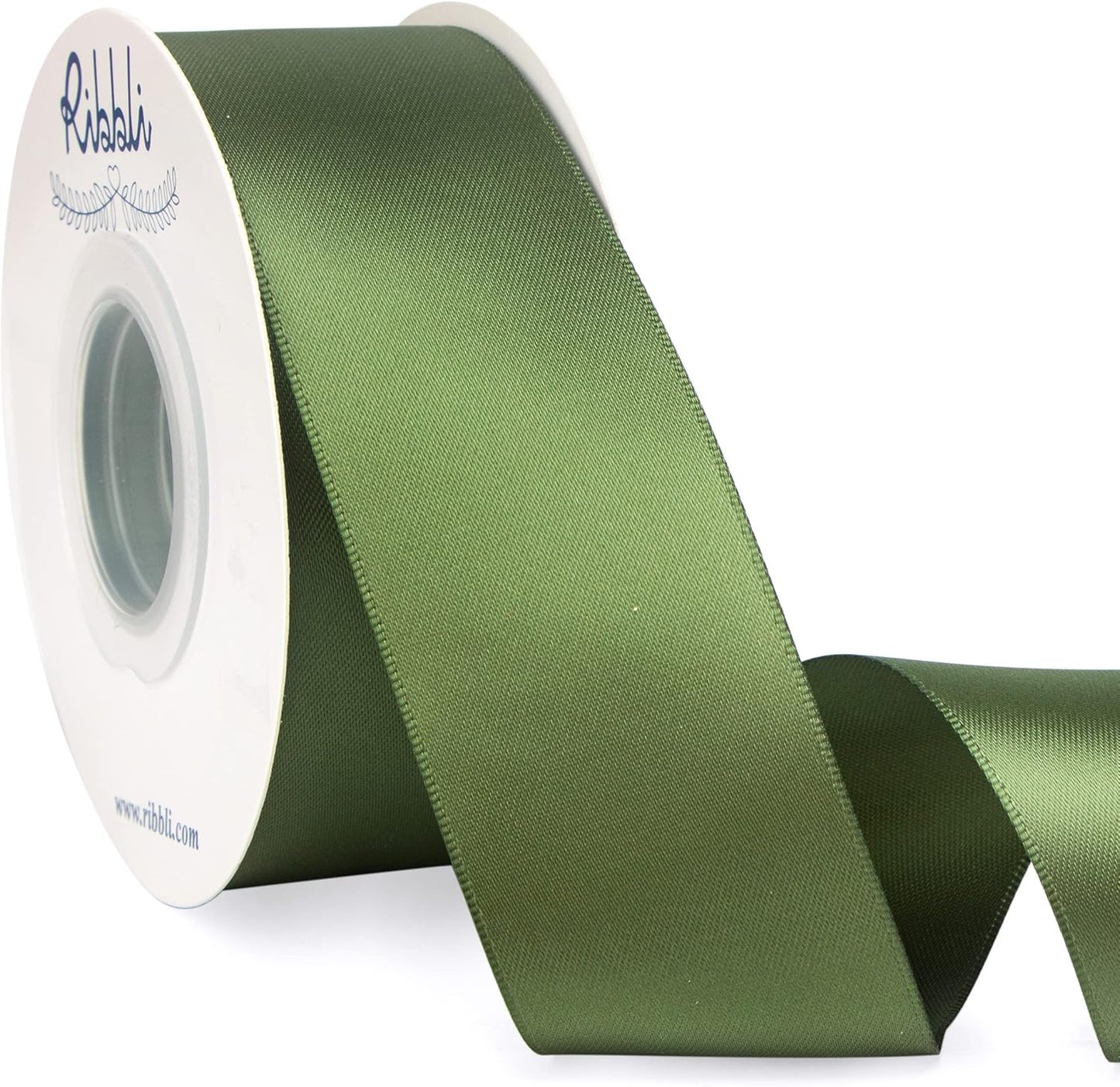 Ribbli Double Faced White Satin Ribbon,3/8” x Continuous 25 Yards,Fabric Ribbon use for Bows Bouquet,Gift Wrapping,Floral Arrangement