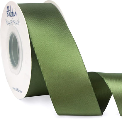 Ribbli Double Faced White Satin Ribbon,3/8” x Continuous 25 Yards,Fabric Ribbon use for Bows Bouquet,Gift Wrapping,Floral Arrangement