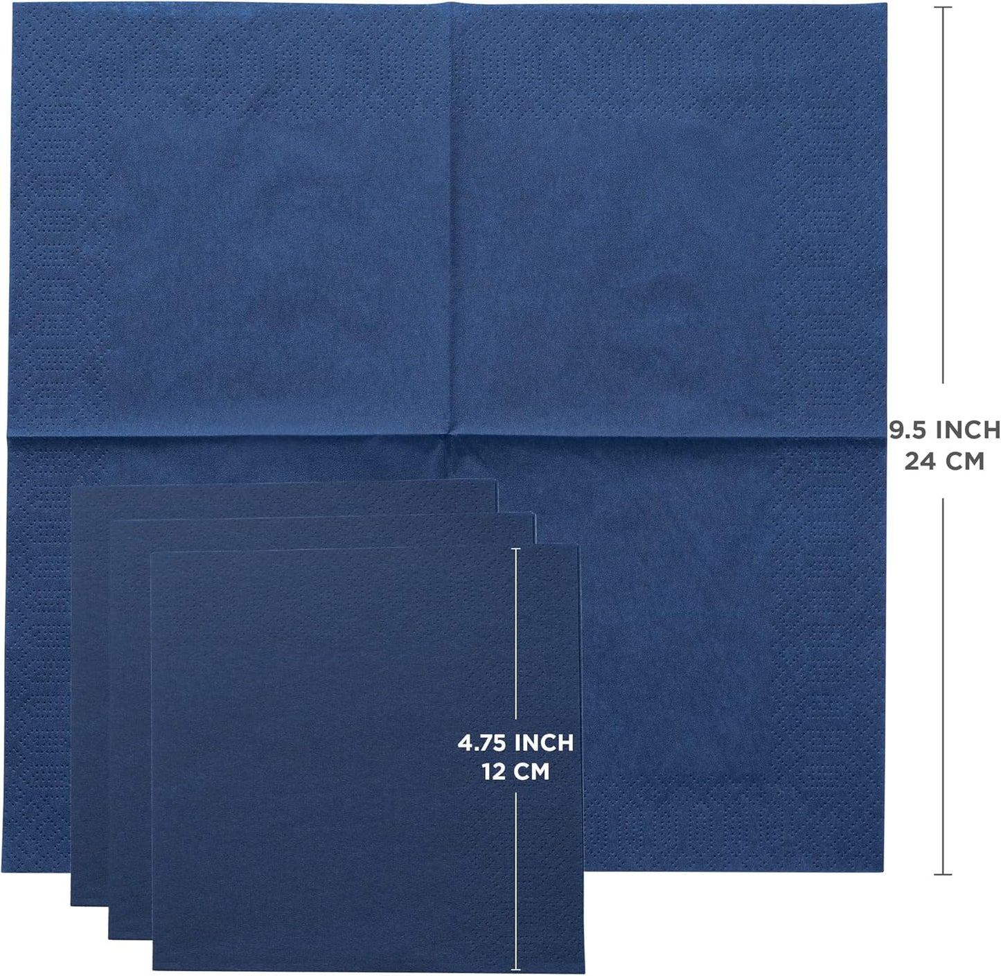 Black Beverage Napkins (300 Count) 2-Ply Disposable Cocktail Napkins for Bar, Weddings, Parties, Events, Premium Quality and EU Made
