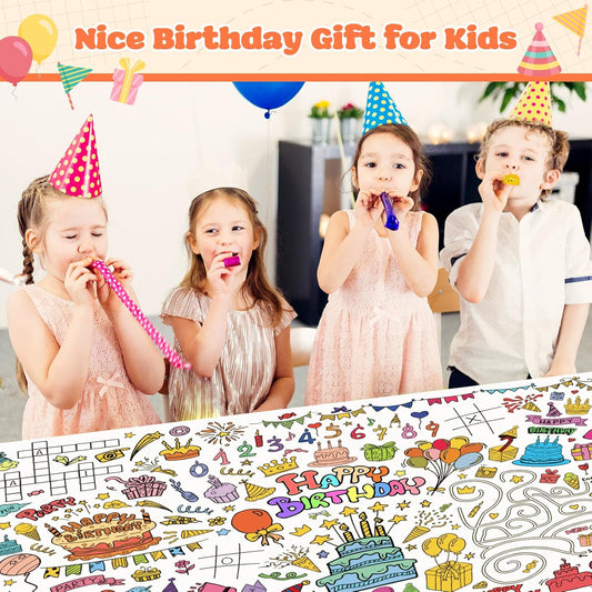 GWHOLE Giant Coloring Poster, 40 x 28 Inch Large Wedding Themed Coloring Tablecloth Colorable Table Cloth for Home School Wedding Bridal Shower