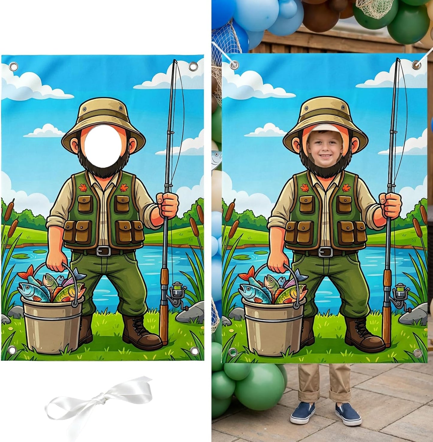Serencatcher Engineer Party Decorations Photo Prop Backdrop 5x3.3ft Engineer Theme Cutout Backdrop Photo Booth Props Face in Hole Background Banner for Birthday Baby Shower Party Supplies Selfie Frame
