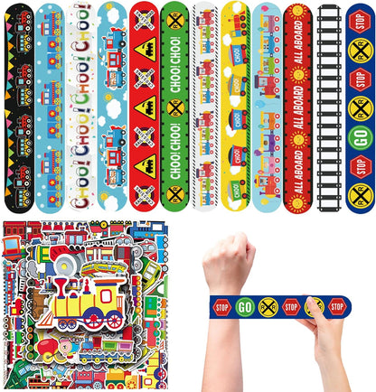 CZWXOXO 74 Pcs Racing Theme Party Favors 24 Pcs Slap Bracelets 50 Pcs Stickers Racing Birthday Party Decorations，Classroom Rewards Supplies