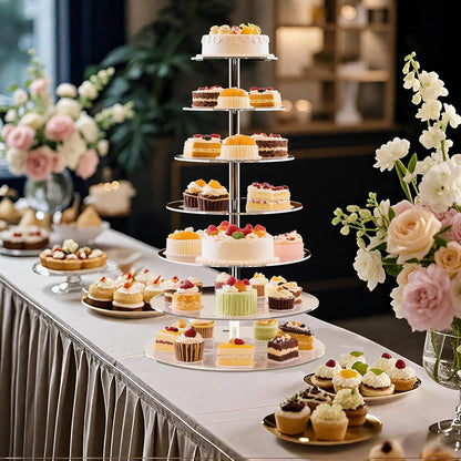 4 Tier Round Cupcake Stand, Acrylic Cupcake Display Stand for 38 Cupcakes, Clear Cupcake Holder Stand for Dessert Table, Cupcake Tower Stand for Wedding Birthday Party Graduation
