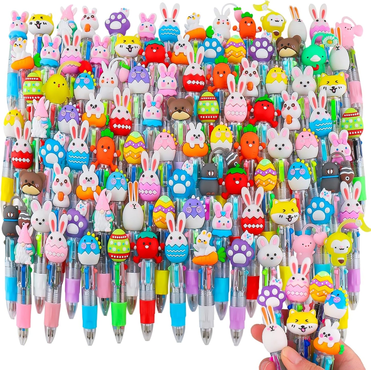 CZWZ 20Pcs Mini Multicolor Pens in One 4-in-1 Cute Pens Bulk for Kids, Fun Kawaii Ballpoint Pens for Birthdays and Children's Party Favors Gifts Teacher School Supplies