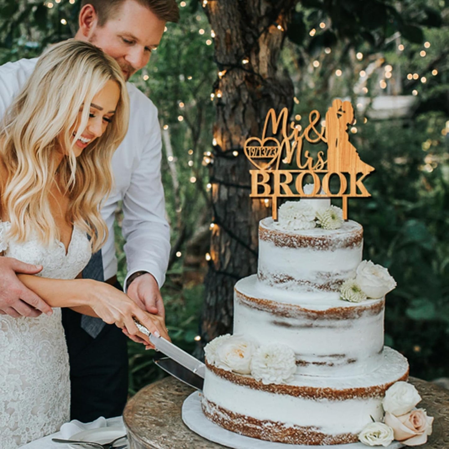 Personalized Wedding Cake Knife and Server Set, Custom Cake Cutting Set for Wedding, Silver Cake Knife Set Stainless Steel, Customized Gifts for Weddings, Engagements, Anniversaries, Birthday(Silver)