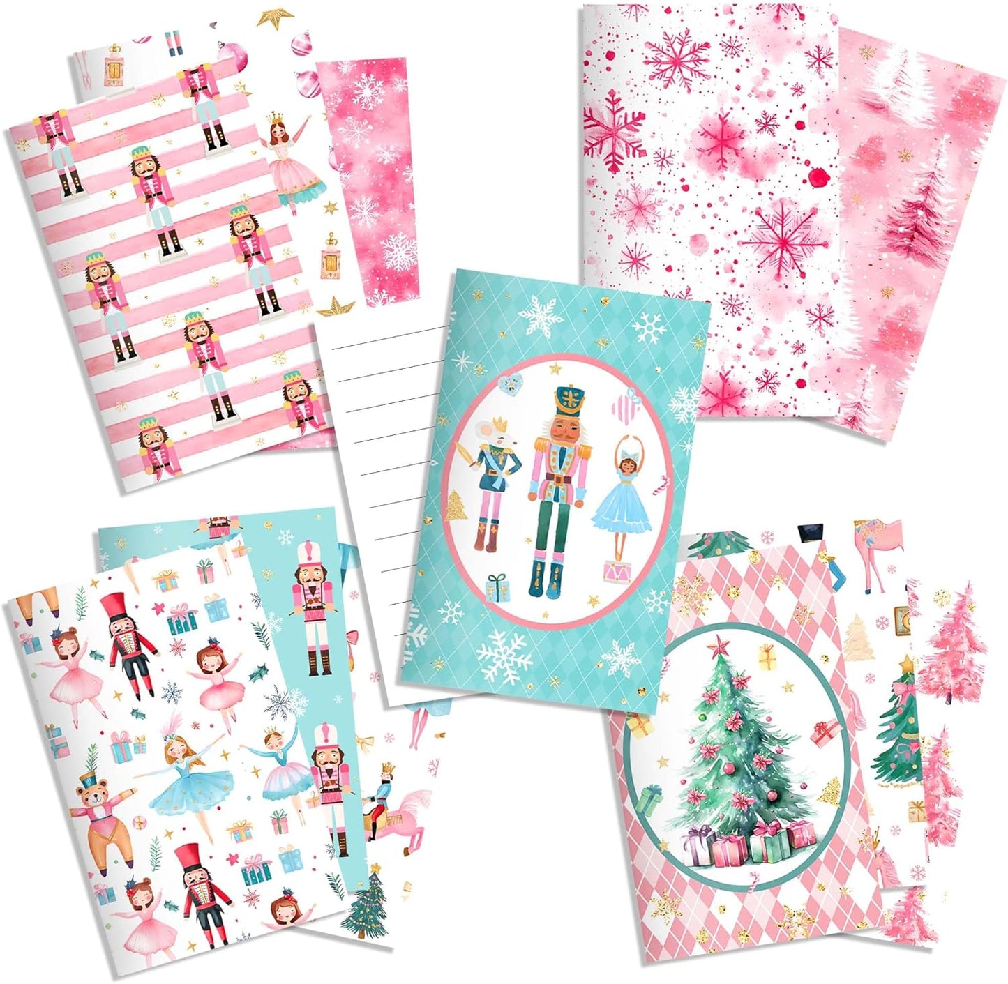24Packs Ballerina Nutcracker Mini Notepads - Christmas Soldier Ballet Fairy Pocket Notebooks with 12 Designs & Lined Pages, 3.15x4.92 Inches Journal Memo Pads for Xmas Winter Holiday Party Favors