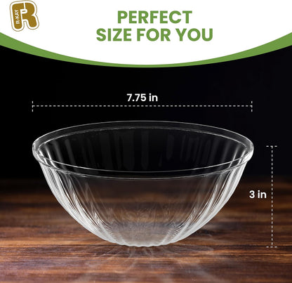 R-kay 6 Pack Extra Large Serving Bowl - 150 Ounce Plastic Serving Bowls For Entertaining - Clear Plastic Bowls For Salads And Snacks - Disposable bowls For All Occasions