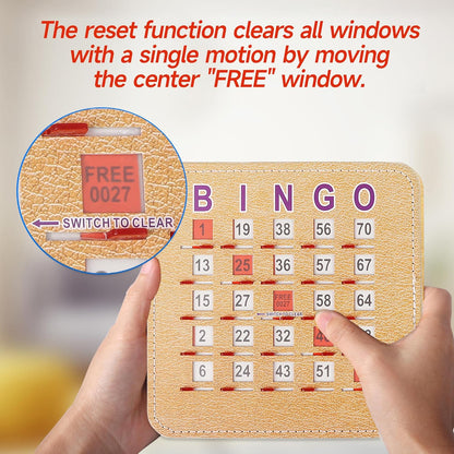GSE Games & Sports Expert Finger-Tip Bingo Master Board with Sliding Windows, Bingo Cardboard Calling Card