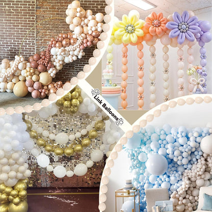 Gold Quick Link Balloons, 60PCS Linking for Balloon Wall Arch Chains, 6inch Linkable for Wedding Birthday Baby Shower Engagement Graduation Party Decorations
