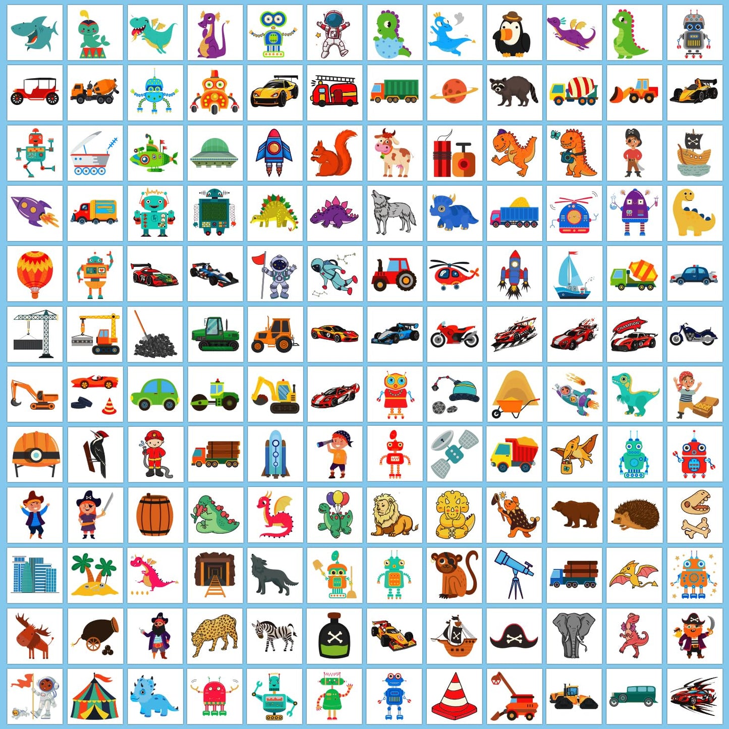 Partywind 408 PCS Kids Tattoos for Party Supplies, Individually Wrapped Sheet Temporary Tattoos Stickers for Kids Goodie Bag Stuffers, Fun Birthday Party Favors - Mixed