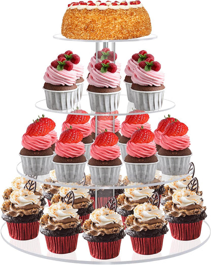 Acrylic Cupcake Tower, 7-Tier Round Cake Stand for 100 Cupcakes, Dessert Display for Parties & Weddings