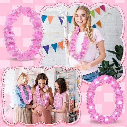 Sherr 24 Pcs LED Leis Light Up Purple and Gold Hawaiian Flower Necklaces, Graduation 2026 Party Supplies, Class of 2026 Leis for Beach Wedding Luau Glow Party Favors