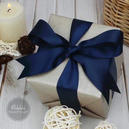 Ribbli Double Faced White Satin Ribbon,3/8” x Continuous 25 Yards,Fabric Ribbon use for Bows Bouquet,Gift Wrapping,Floral Arrangement