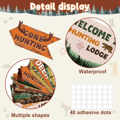 20 Pcs Luau Party Decorations Welcome Sign Summer Hawaiian Directional Signs Tropical Hawaiian Themed Birthday Decorations Luau Tiki Party Supplies with 2 Sheet Letter Stickers