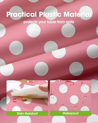 Pureegg Plastic Table Cloth 10 Pack, 54 x 108 Inch Disposable Table Cloths for Party, Picnic and Wedding, Rectangle, White - Colors A