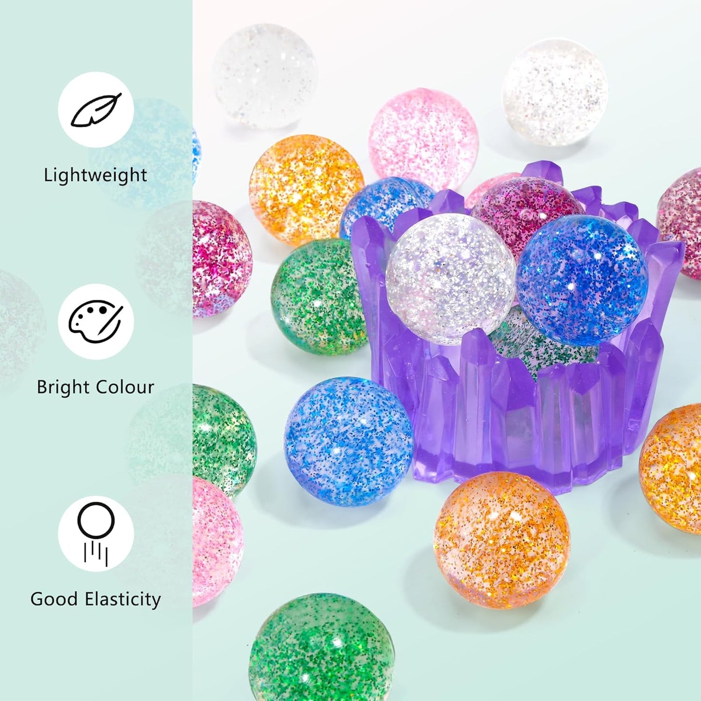 Pllieay 20PCS Space Bouncy Balls Bulk, Birthday Party Favors for Kids 32mm Space Theme Bouncy Balls for Kids Party Favors, Gift Bag Fillers, Easter Pinata Stuffers, Classroom Prizes and Pet Toys