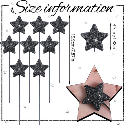 Suzile 60 Pcs Golden Star Floral Pick 8'' Star Centerpiece Table Decor Gold Glitter Craft Stick Sparkly Foam Stem for Floral Arrangement Wreath Wedding Bridal Baby Shower Birthday Stars Arrangement