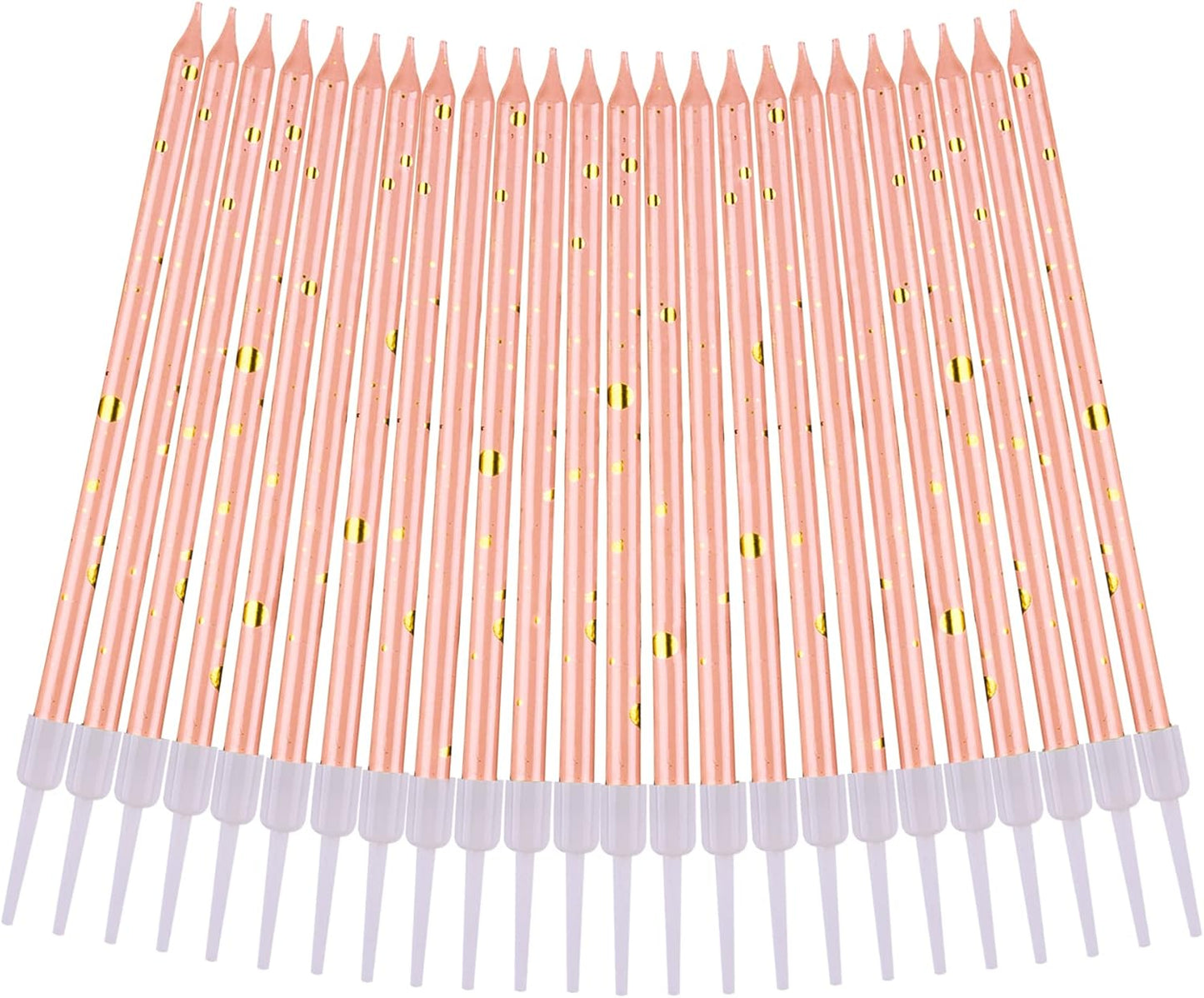 Pink Gold Long Thin Birthday Candles, Cake Candles, Birthday Parties, Wedding Decorations, Party Candles