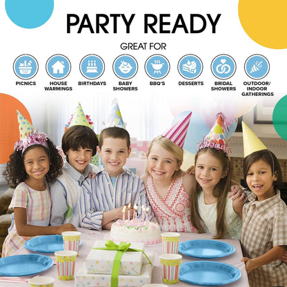 Party Solids Black Plastic Plates For Party 10" Black Disposable Plates For Party Supplies 100 Pcs Plastic Dinnerware Sets Heavy Duty 350 GSM Disposable Dinnerware Set