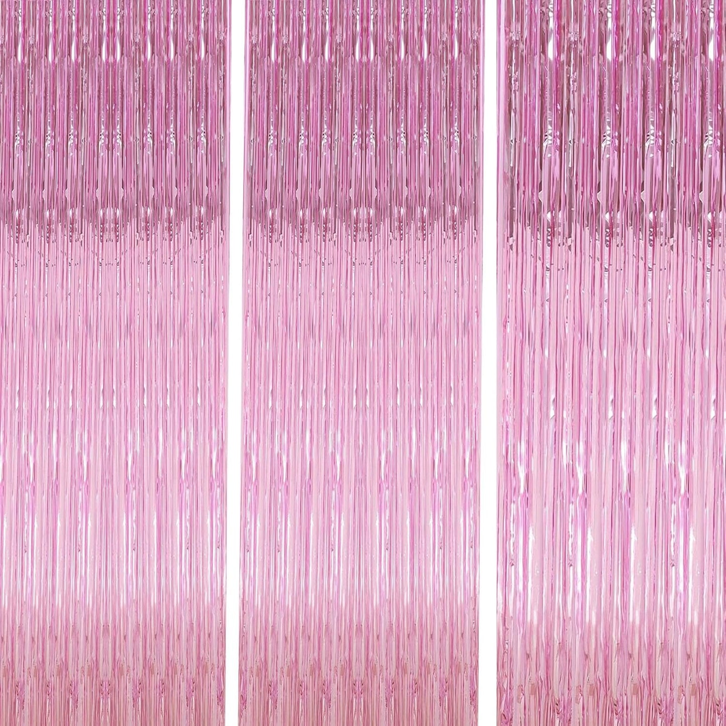 Birthday Party Decorations: 3 Pack 3.3 x 9.9 ft Gold Foil Fringe Curtains Party Supplies, Tinsel Curtain Backdrop for Parties/Birthday/Photo Booth