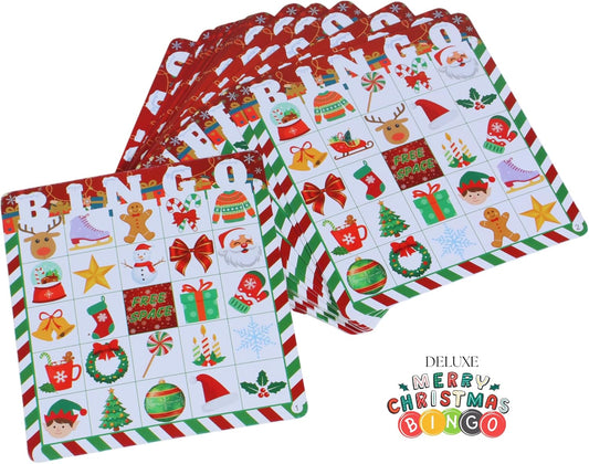 Deluxe Christmas Bingo Set - 8 Inch Metal Cage with Random Ball Selector, 50 Holiday Bingo Cards. Perfect for Family Game Nights, Christmas Parties, Large Groups & Senior Activities.