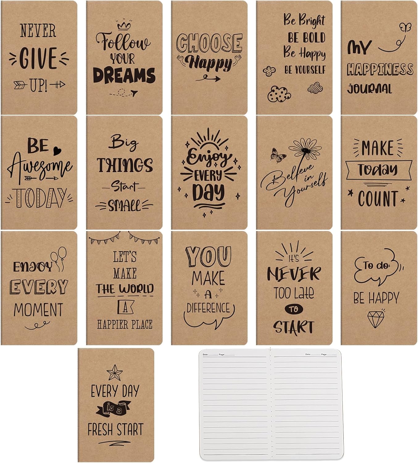 BESARME 16 Pack Mini Notebooks Bulk, A6 Small Lined Pocket Notebook End of Year Gifts for Students Elementary School Graduation Gifts for Kids Students School Supplies