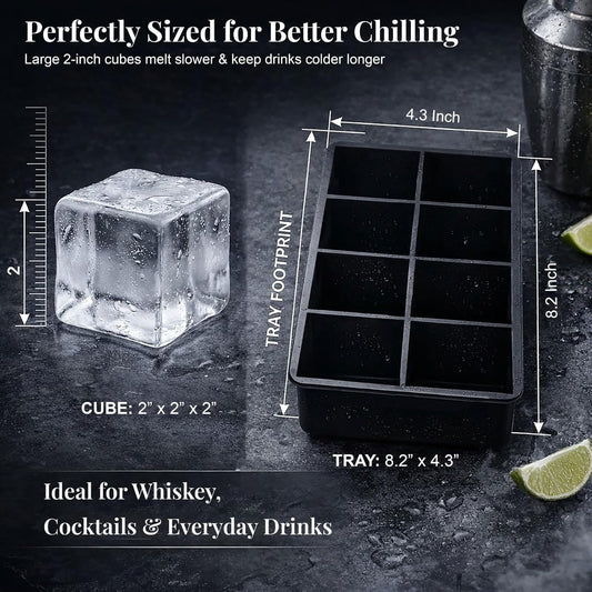 56pcs Ice Cube Tray with Lid and Bin – Stackable 4 Trays Plastic Silicone Freezer Mold, Large Ice Bucket with Scoop, Tong & 2 SS Straws – Easy Release Ice Maker for Cocktail, Coffee, RV, Whiskey