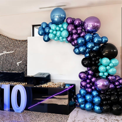 60 Pcs Blue and Silver Balloons, Navy Royal Blue Silver Party Balloons with Metallic Confetti Helium Latex Balloons for Birthday Baby Showers Fathers Day 2025 Graduation Decoration
