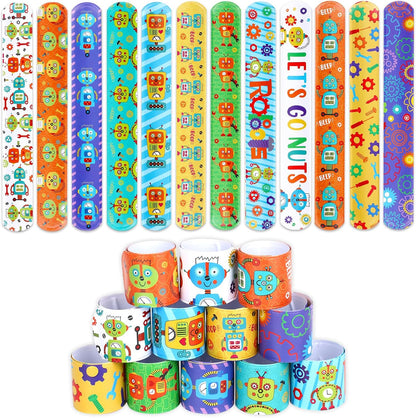 Serencatcher 48pcs Slap Bracelets Party Favors for Birthday Baby Shower Party Supplies Gifts