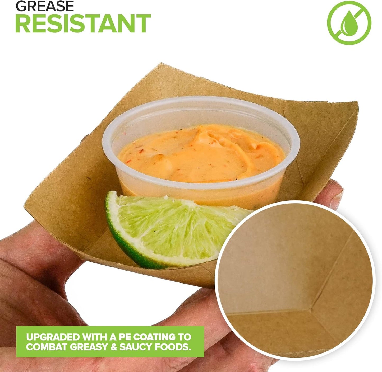 [250 Pack] Medium Disposable Brown Kraft Paper Food Trays, 1-Lb Concession Tray, Serving Boats for Party Snacks, Taco Bar, Seafood, Nachos Plates