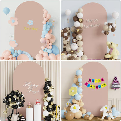Wokceer 7.2 FT Wedding Arch Backdrop Stand and White Arch Cover, Metal Arch Stand with Arch Stand Cover for Birthday Party Wedding Ceremony Bridal Baby Shower Event Decor