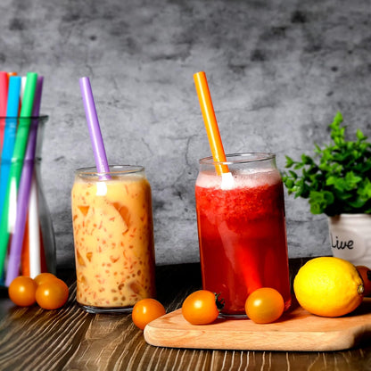 100 Pcs Jumbo Smoothie Straws,Colorful Disposable Wide-mouthed Large Straw.